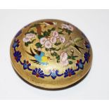 Chinese cloisonne enamel lidded bowl