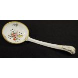 Georgian Spode pearlware strainer spoon