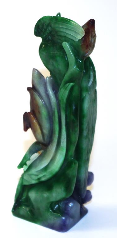 Chinese carved jade bird figure - Image 3 of 3