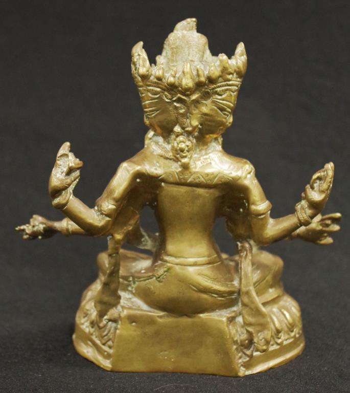 Eastern Buddhist brass Deity figure - Image 2 of 3