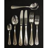 Cased Grosvenor silver plate cutlery set for eight