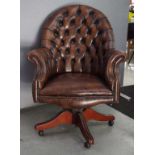 Leather upholstered Chesterfield desk chair