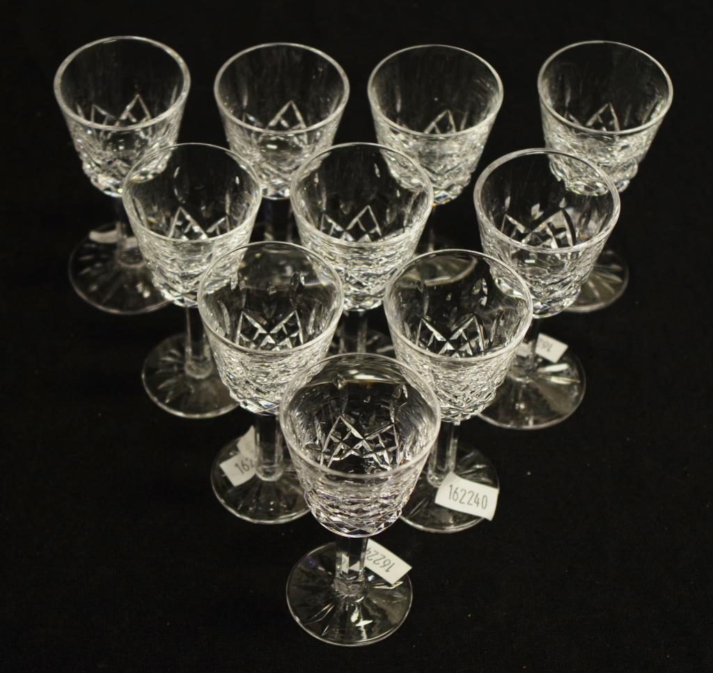 Ten Waterford crystal "Lismore" Sherry glasses - Image 2 of 3