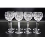 Eight Waterford cut crystal 'Kildare' hock glasses