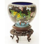 Chinese cloisonne bowl & stand