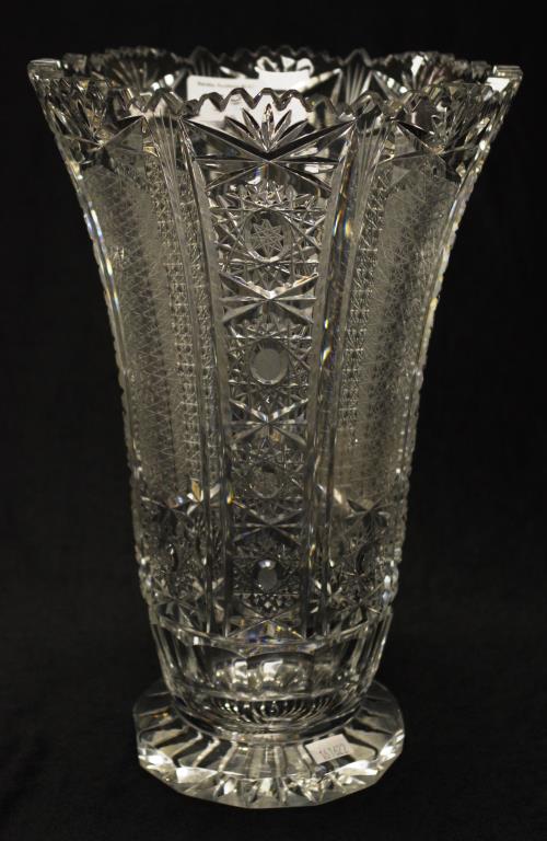 Large good Bohemian cut crystal vase