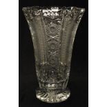Large good Bohemian cut crystal vase