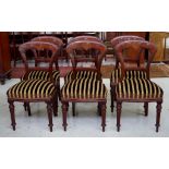 Set of 6 antique mahogany balloon back chairs