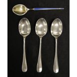 Four various sterling silver teaspoons