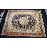 Chinese hand made Tabriz silk blend rug