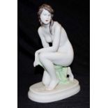 Herend kneeling nude lady figurine