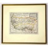 Herman Moll hand coloured engraving map