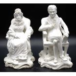 Pair of Victorian Parian ware figurines
