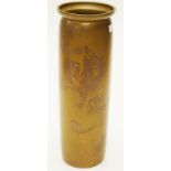 Japanese cylindrical bronze vase