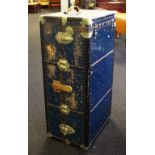 Vintage wood & metal bound traveller's trunk
