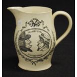 Antique creamware marriage jug