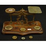 Pair vintage brass postage scales