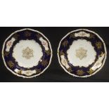 Two antique handpainted Coalport display plates