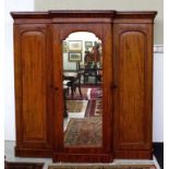 Victorian mahogany breakfront wardrobe