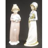 Two Spanish young lady figurines