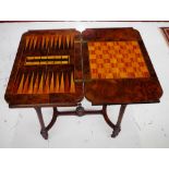 Victorian walnut games table