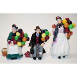 Three Royal Doulton Balloon seller figurines