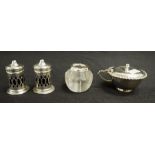 Three sterling silver condiment pieces