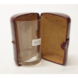 Vintage shot glass in original leather fitted case