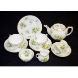 Eight piece Hammersley "Daffodil" tea for two set