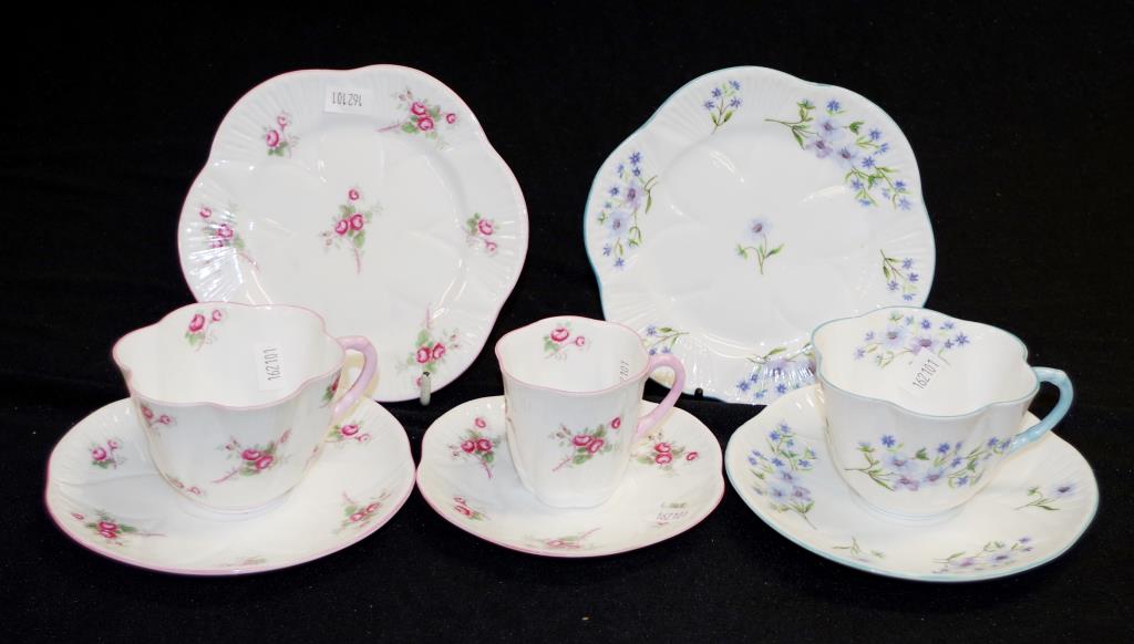 Two Shelley trios and a coffee cup and saucer