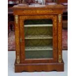 Antique inlaid walnut pier cabinet