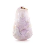 Carved lavender jade pendant