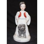 Herend Folklore boy with pulli dog figurine