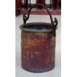 Heavy old copper bucket