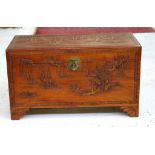 Good Chinese carved camphorwood trunk