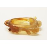 Good vintage Chinese carved agate bowl