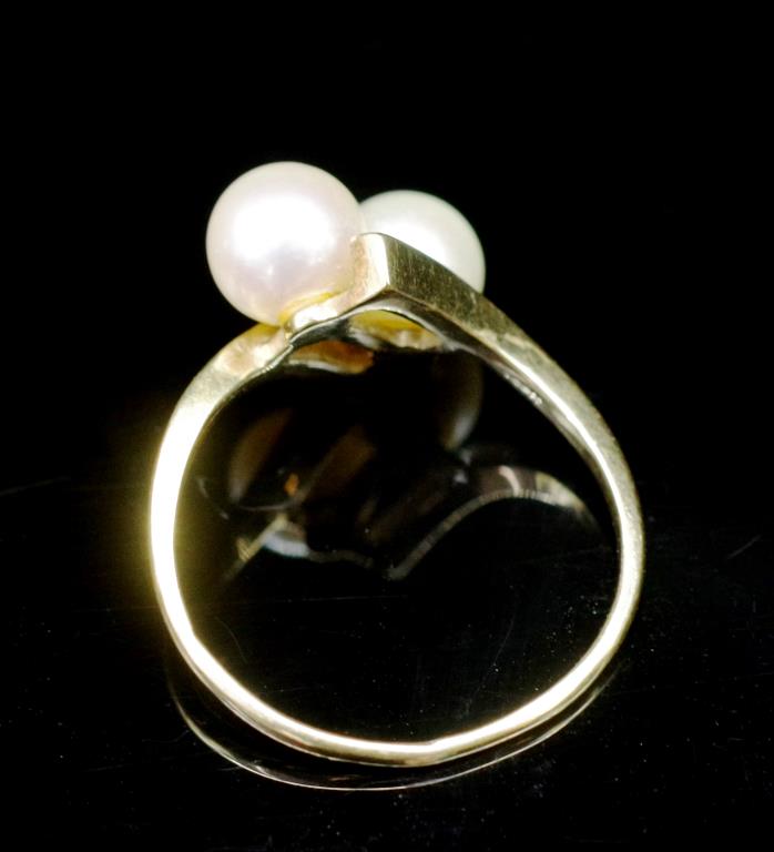 Vintage Mikimoto pearl and 14ct yellow gold ring - Image 3 of 3