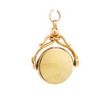 Antique 9ct yellow gold fob spinner