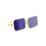 Lapis lazuli and 14ct yellow gold cufflinks