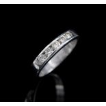 Five stone diamond and 18ct white gold ring