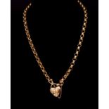 A large fancy 9ct yellow gold belcher chain