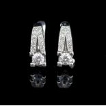 Diamond set platinum sleeper earrings