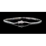 Diamond and 18ct white gold line bracelet