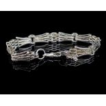 Sterling silver fancy gate link bracelet