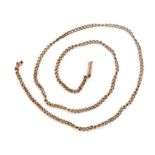 Antique 9ct rose gold curb link chain necklace