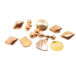 Antique 9ct rose gold jewellery parts