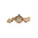 Ladies 9ct rose gold mechanical cocktail watch