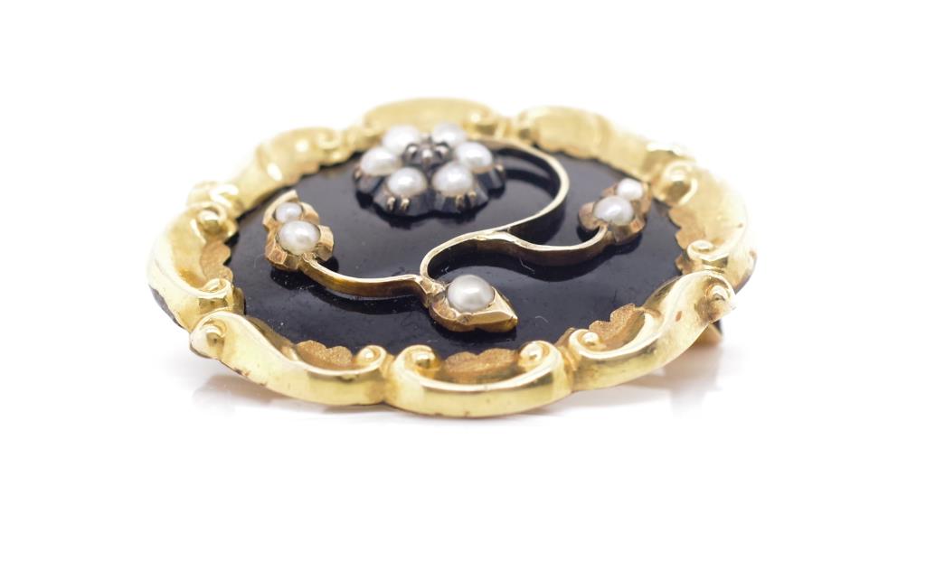 Victorian yellow gold, pearl and onyx - Image 5 of 5