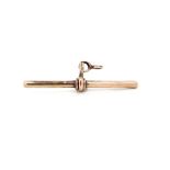 Antique 9ct rose gold t-bar pendant