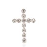 Diamond and 18ct white gold cross